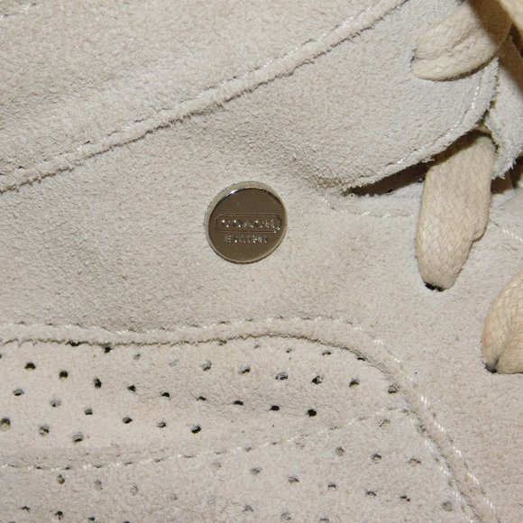 Coach Alexis High Top Wedge Sneakers Size 8.5M Suede - Picture 6 of 11